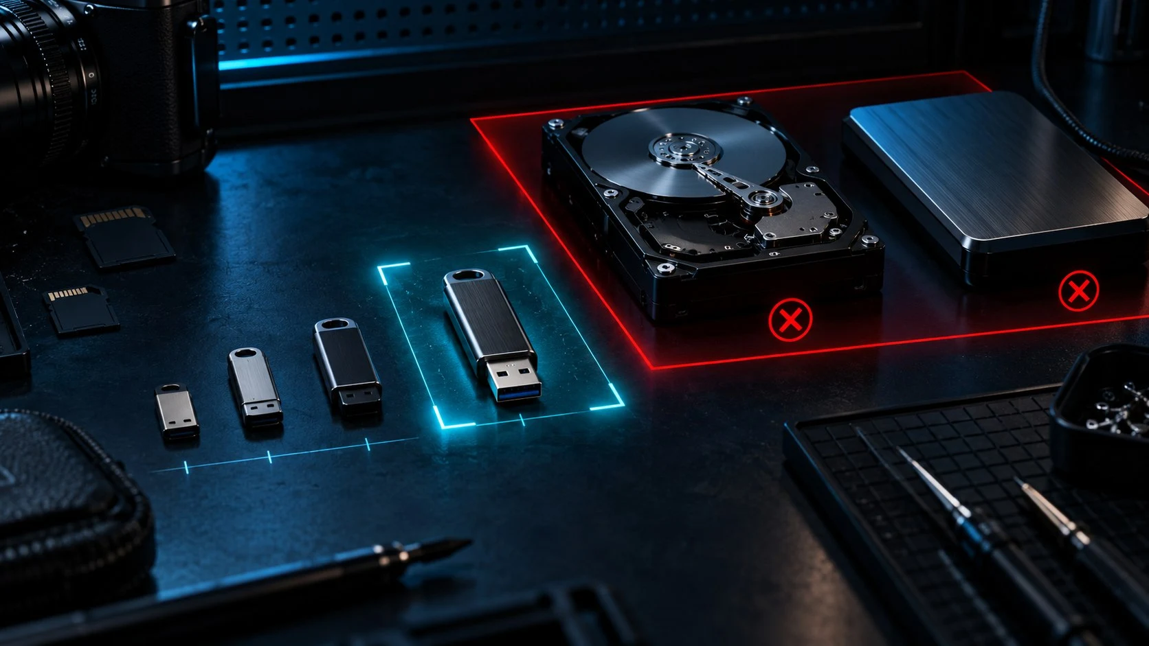 USB Builder illustration showing deliberate selection of the intended USB device